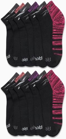 Reebok Women's Athletic Socks - Performance Low Cut Socks (12 Pack), Size 4-10, Grey/White/Black in Saudi Arabia