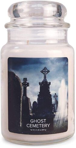 Village Candle Haunted Mansion Large Glass Apothecary Jar, Scented Candle, 21.25 oz., Black in Saudi Arabia