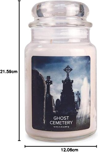 Village Candle Haunted Mansion Large Glass Apothecary Jar, Scented Candle, 21.25 oz., Black in Saudi Arabia