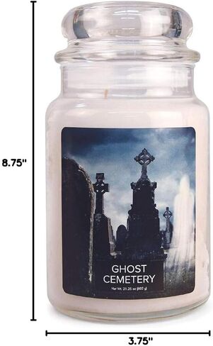 Village Candle Haunted Mansion Large Glass Apothecary Jar, Scented Candle, 21.25 oz., Black in Saudi Arabia