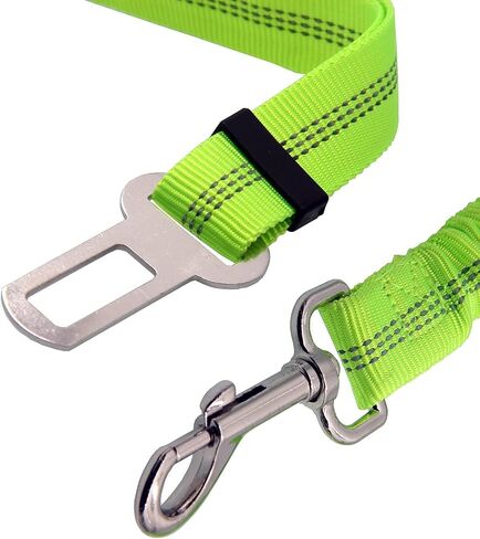 Heavy Duty Nylon Dog Seat Belt for Car - Adjustable, Reflective and Safe Pet Seatbelt for Traveling with Your Pet - Perfect for Cars, SUVs and Trucks - Green in Kuwait