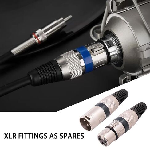 4 Pack 3Pin XLR Connector Male and Female Microphone Plug Cable Adapter Connector Audio Socket Repair Replacement-Black in Saudi Arabia