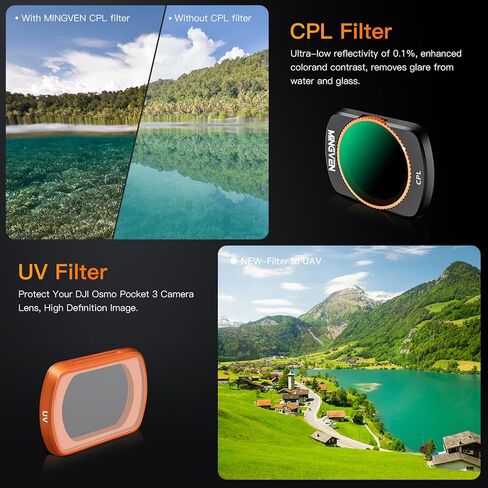MINGVEN Black Mist Filter for DJI Osmo Pocket 3, Magnetic Creative Filter Beauty Soft Filters for DJI Osmo Pocket 3 Creator Combo in Saudi Arabia