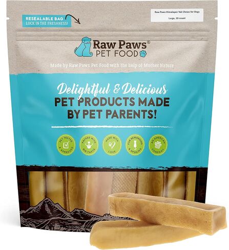 Raw Paws Himalayan Yak Chews for Large Dogs (4 Count) - Large Dog Yak Chews - Himalayan Cheese for Large Dogs - Large Yak Bones - Yak Milk Bones for Dogs - Yak Cheese Chews Himalayan in Saudi Arabia