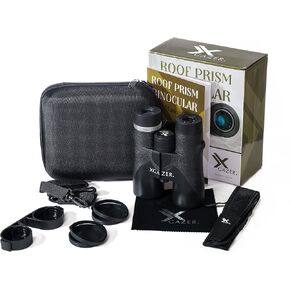 Xgazer Optics HD 10X42 Professional Binoculars - High Power Travel, Hunting, Fishing, Safari, Bird Watching Binoculars - Long Range, Eye-Relief Binoculars w/Neck Strap, Cleaning Cloth & Carrying Case