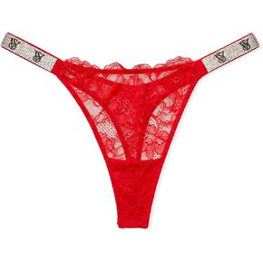 ملابس داخلية نسائية من الدانتيل من Victoria's Secret، سراويل داخلية نسائية، مجموعة مثيرة جدًا، دانتيل أسود (XS)