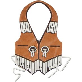 Beistle Brown Faux Leather Western Theme Fringed Cowboy Vest Halloween Costume Accessory