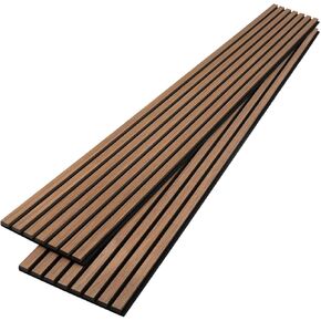 Kieacia Wood Slat Acoustic Panels for Wall and Ceiling | 3D Slat Wood Panels| Decorative Soundproof Paneling | Noise Reduction | 94.49"x 23.62" Each Box - Dark Walnut