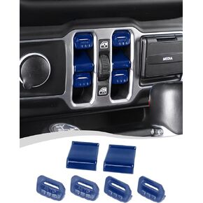 غطاء أزرار نافذة وحدة التحكم المركزية Hoolcar وغطاء زخرفة التحكم في النافذة مناسب لسيارة Jeep Wrangler JL JLU & Gladiator JT 2018-2024، ملحقات داخلية، برتقالي