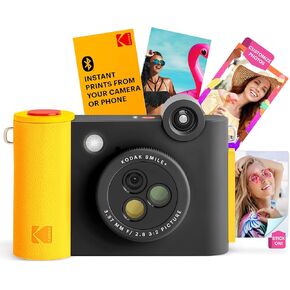 KODAK Smile+ Wireless Digital Instant Print Camera with Effect-Changing Lens, 2x3" Sticky-Backed Photo Prints, and Zink Printing Technology, Compatible with iOS and Android Devices - Black