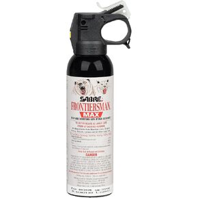 SABRE® Frontiersman MAX 7.9 oz. Bear & Mountain Lion Spray Deterrent with Belt Holster, Approved for Use Against Big Cats, 40-Foot Range, Contains 2% Major Capsaicinoids, Glow-in-The-Dark Safety