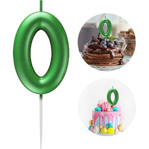 Green Number 12 Candle Happy Birthday 3D Number Candles for Birthday Cake Party Decoration Wedding Anniversary Celebration Supplies in Kuwait