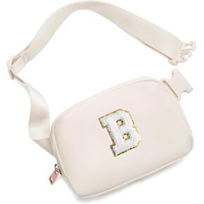 Gitus Belt Bag Fanny Pack Crossbody Bags for Women with Initial Letter Patch Teen Girl Gifts Trendy Stuff Personalized Birthday Gifts for Teenager Girls Preppy Stuff Cool Stuff for Teens (Lavender-A)