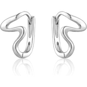 HAISWET أقراط هاغي من الفضة الإسترلينية أقراط مموجة للنساء والفتيات in Kuwait