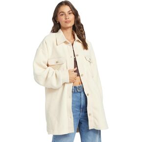 Roxy Women's Switch Up Sherpa Shacket, Anthracite