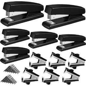 Yeaqee 4 Pieces Stapler for Desk Staplers Bulk with 4 Stapler Remover 4000 Staples Office Stapler 25 Sheet Capacity Black Staplers Pack for School Office