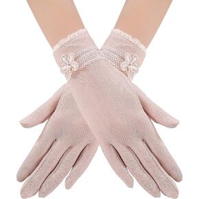 Bellady Outdoor Screentouch Summer Women's Lace Cotton Short Gloves