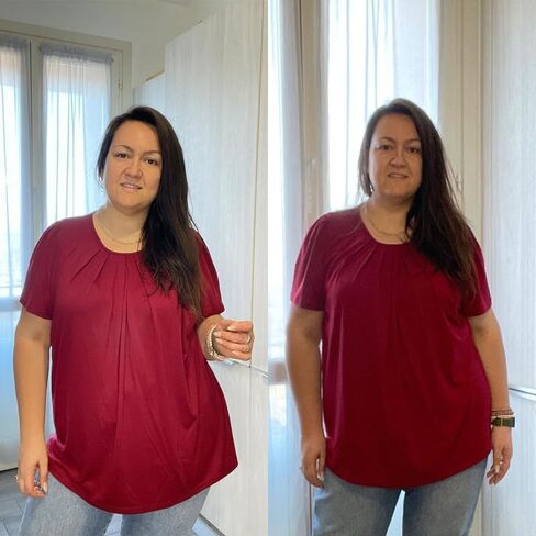 TIYOMI Women Plus Size Short Sleeve Tunic Tops Round V Neck Casual Shirts Summer Blouses XL-5XL in Saudi Arabia