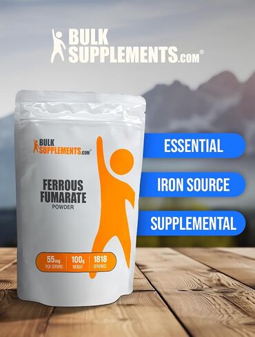 BulkSupplements.com Ferrous Fumarate Powder - Iron Supplement - Iron Supplement for Women - Iron Supplements for Men - Ferrous Fumarate Supplement (100 Grams - 3.5 oz) in Saudi Arabia