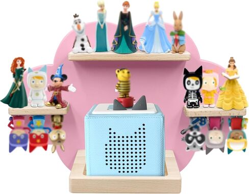 Taladad for TonieBox and Tonie Shelf Cloud,Tonies Storage for 12-20 Tonie Figures Characters Magnetic Wall Shelf for Tonies Toniebox, Charging Station, Blue in Saudi Arabia