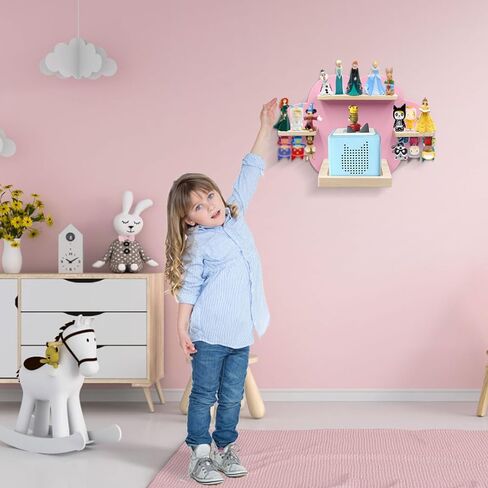 Taladad for TonieBox and Tonie Shelf Cloud,Tonies Storage for 12-20 Tonie Figures Characters Magnetic Wall Shelf for Tonies Toniebox, Charging Station, Blue in Saudi Arabia