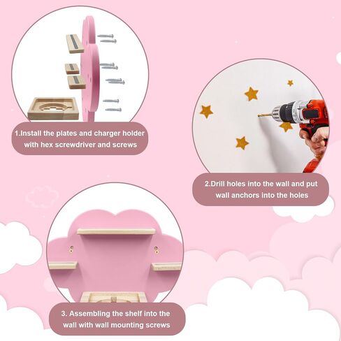 Taladad for TonieBox and Tonie Shelf Cloud,Tonies Storage for 12-20 Tonie Figures Characters Magnetic Wall Shelf for Tonies Toniebox, Charging Station, Blue in Saudi Arabia