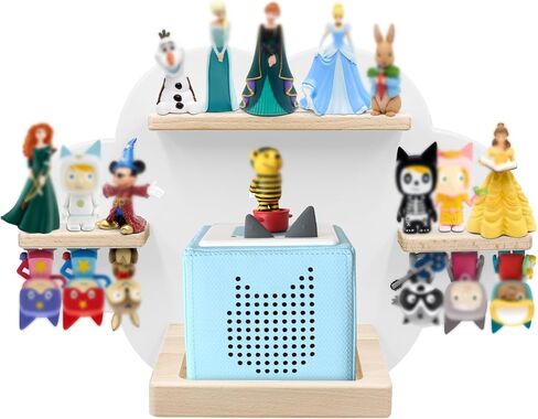 Taladad for TonieBox and Tonie Shelf Cloud,Tonies Storage for 12-20 Tonie Figures Characters Magnetic Wall Shelf for Tonies Toniebox, Charging Station, Blue in Saudi Arabia