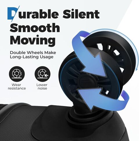 حقيبة كروت بعجلات، أمتعة صلبة مقاس 24 بوصة من الكمبيوتر الشخصي + أمتعة مسجلة بنظام ABS مع قفل TSA خفيفة الوزن باللون الوردي in Kuwait