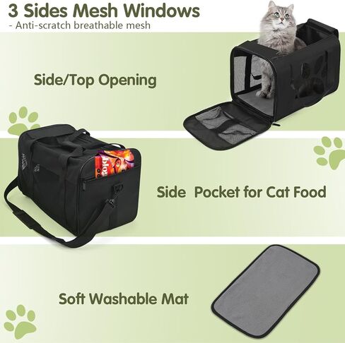 Cat Carrier, Dog Pet Carrier for Small Medium Cats Puppies up to 12 Lbs, Airline Approved Carrier Soft Sided, Collapsible Travel Cat Carrier - MIYCOO in Kuwait
