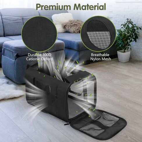 Cat Carrier, Dog Pet Carrier for Small Medium Cats Puppies up to 12 Lbs, Airline Approved Carrier Soft Sided, Collapsible Travel Cat Carrier - MIYCOO in Kuwait