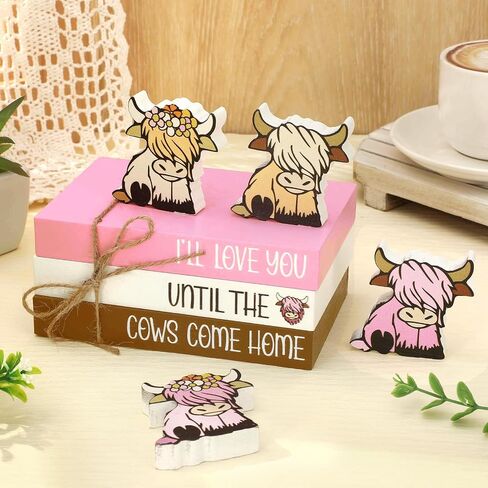 Whaline 7Pcs Easter Wooden Tiered Tray Decor Farmhouse Faux Stacked Books Bunny Rabbit Decorative Table Centerpiece Block Signs for Party Home Kitchen Dining Table Decor in Saudi Arabia