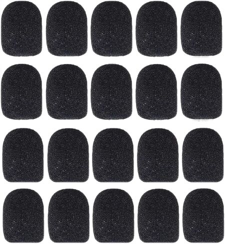 20PCS Mini Microphone Cover,Microphone Windscreen Foam Cover,Noise Reduction and Protection,for Lapel Headset Microphone or Other Variety of Microphone (Black) in Saudi Arabia
