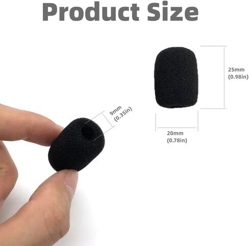 20PCS Mini Microphone Cover,Microphone Windscreen Foam Cover,Noise Reduction and Protection,for Lapel Headset Microphone or Other Variety of Microphone (Black) in Saudi Arabia