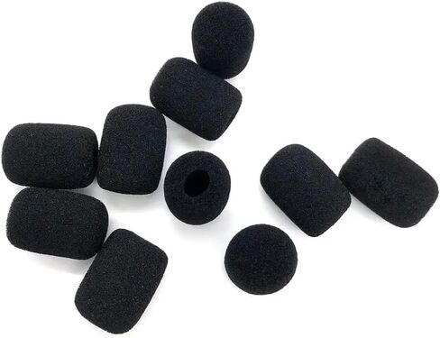 20PCS Mini Microphone Cover,Microphone Windscreen Foam Cover,Noise Reduction and Protection,for Lapel Headset Microphone or Other Variety of Microphone (Black) in Saudi Arabia