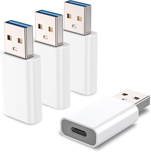 MOSWAG USB-C to USB Adapter, 5Gbps, 3A, MagSafe, iPhone, Galaxy, 2 Pack | USB-C adapter, fast charging, data transfer, iPad, MacBook, Surface, Switch, Android, CarPlay, home, office, travel, gaming in Saudi Arabia