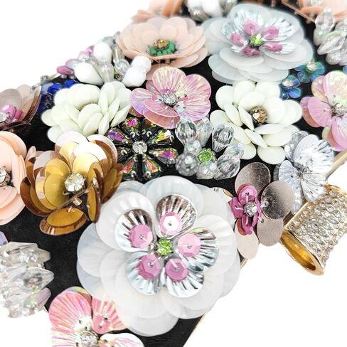 Boutique De FGG Chic Flower Clutch Purse for Women Formal Bridal Wedding Party Handbag Flower Evening Bags in Kuwait