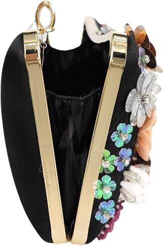 Boutique De FGG Chic Flower Clutch Purse for Women Formal Bridal Wedding Party Handbag Flower Evening Bags in Kuwait