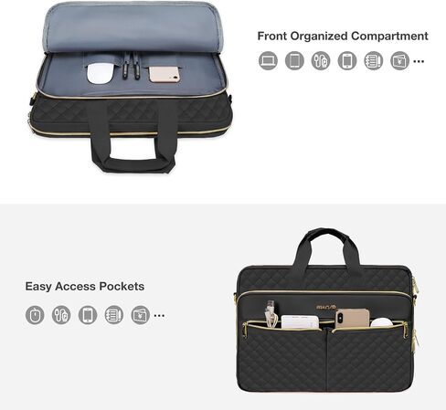 MOSISO Laptop Bag for Women, 15.6 inch Computer Bag Compatible with MacBook 16 inch, HP, Dell, Lenovo, Asus, Razer Notebook, Square Quilted Thicken Messenger Bag with 3 Pockets & Strap & Belt, Pink in Saudi Arabia
