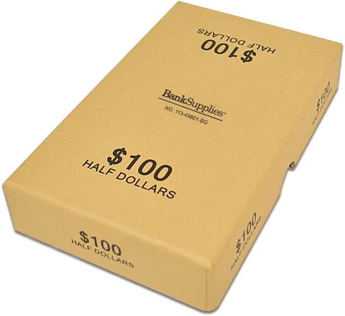 Half Dollar Chip Board Coin Storage Box - Beige - $100 Capacity - Storage Box for Wrapped Coin Rolls - Chipboard Coin Box - Coin Collection Box in Saudi Arabia
