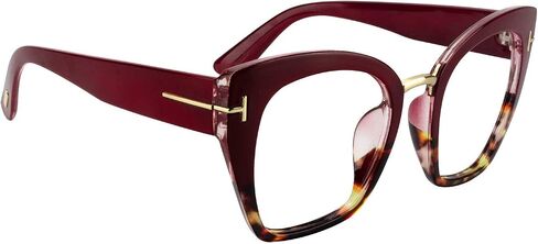 VOOGLAM Cat Eye Tortoise Blue Light Blocking Glasses for Women Oversized Stylish Eyewear Anti Eyestrain & UV Paulina VFP0255 in Saudi Arabia