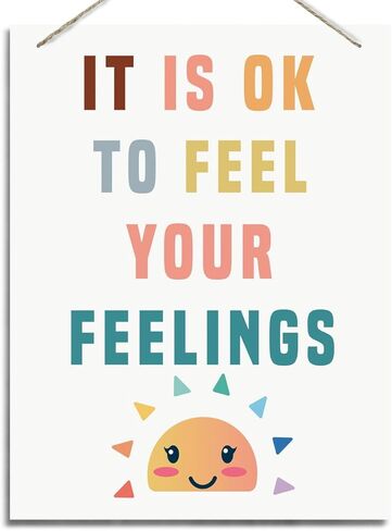 Inspirational Wall Decor, Decorative Hanging Wood Signs, Home and Therapy Office Decor, Mental Health Sign, Feelings Sign, Motivational Wall Decor, It's OK Wall Sign, It's Okay to Make Mistakes in Saudi Arabia