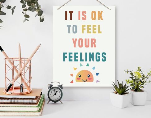 Inspirational Wall Decor, Decorative Hanging Wood Signs, Home and Therapy Office Decor, Mental Health Sign, Feelings Sign, Motivational Wall Decor, It's OK Wall Sign, It's Okay to Make Mistakes in Saudi Arabia