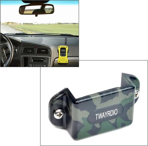 TWAYRDIO حامل تثبيت على لوحة القيادة للراديو المحمول، خطاف مشبك للحزام مع مسامير لموتورولا Talkabout Midland BaoFeng Retevis Yaesu، جهاز اتصال لاسلكي ثنائي الاتجاه، حزمة من 2 in Kuwait