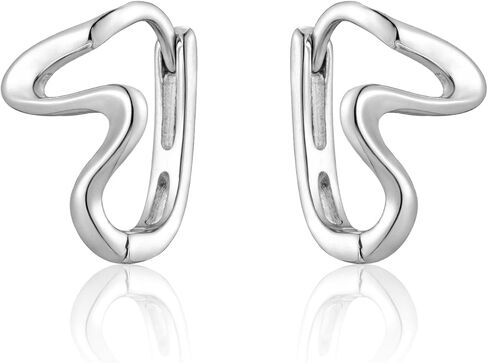 HAISWET أقراط هاغي من الفضة الإسترلينية أقراط مموجة للنساء والفتيات in Kuwait