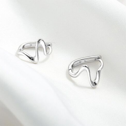 HAISWET أقراط هاغي من الفضة الإسترلينية أقراط مموجة للنساء والفتيات in Kuwait