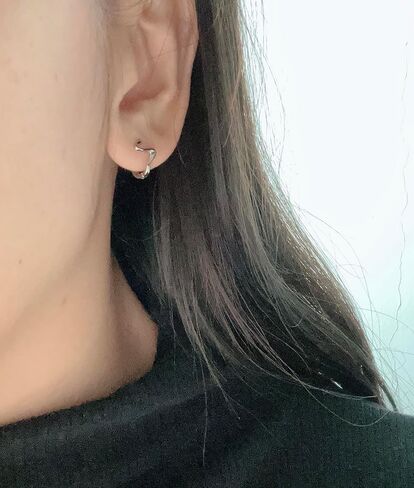 HAISWET أقراط هاغي من الفضة الإسترلينية أقراط مموجة للنساء والفتيات in Kuwait