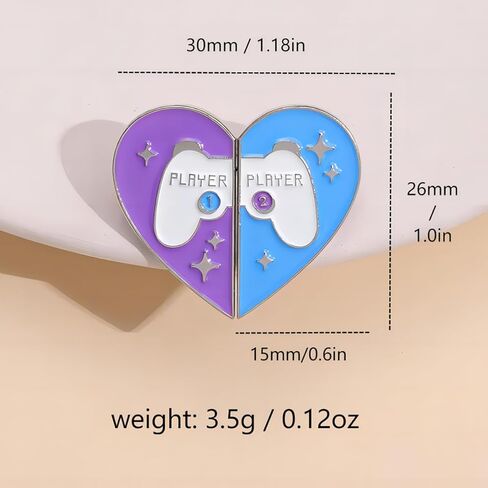 دبوس لطيف للأزواج على شكل لوحة ألعاب - دبوس مينا على شكل قلب مضحك - هدايا جمالية للأطفال والبنات والمراهقات والنساء والرجال in Kuwait