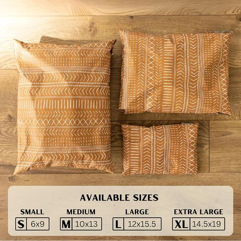 12 × 15.5 حقيبة شحن كبيرة من البوليستر 100 قطعة بتصميم نمط جيو بوهو أخضر لملابس الأعمال الصغيرة، تغليف لطيف، مغلفات ذاتية الغلق غير مبطنة، قابلة لإعادة التدوير وصديقة للبيئة بواسطة Mini Wander in Kuwait