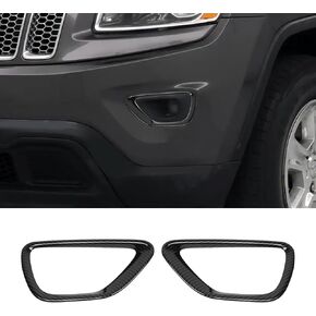 Jimen Compatible with Jeep Grand Cherokee 2014-2017, Front Fog Light Cover Trim Exterior Accessories (Carbon Fiber)