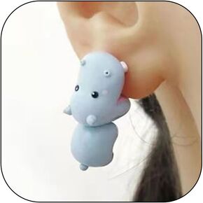 6 Pairs Cute Animal Bite Earrings for Women Girls 3D Clay Animal Earrings Funny Animal Cartoon Biting Ears Stud Earrings for Teen Girls Christmas Gifts